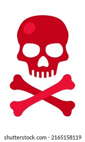 Pirates crossbones with skull icon. Vector illustration