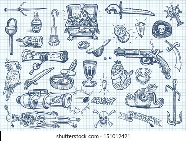 Pirates doodles set 2