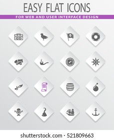 Pirates easy flat web icons for user interface design