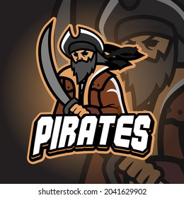 Pirates Esport logo. Suitable for team logo or esport logo and mascot logo, or tshirt design.