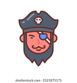Pirates Filled Icons , Vector illustration