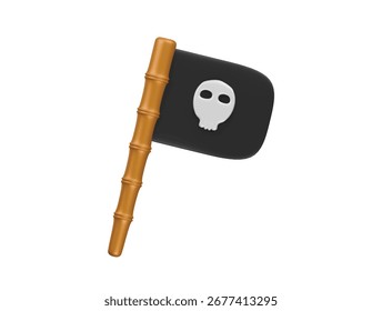 Icono de bandera de piratas 3D ilustración render