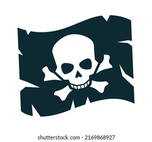 Pirates flag icon. Vector illustration
