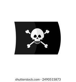 Pirates Flag. Sea Robber Symbol. 