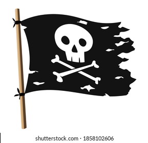 Pirates flag. Skull with crossed bones