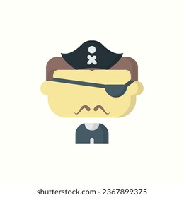 pirates flat icon, isolated icon in light background, perfect for website, blog, logo, graphic design, social media, UI, mobile app