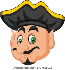 Pirates funny face cartoon vector art and illustration