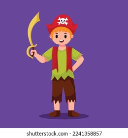Pirates Halloween Kids Character Illustration