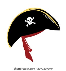 Pirate's hat on white background