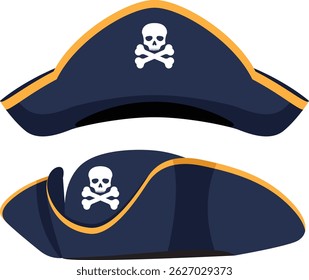 pirates hat vector illustration, leather hat vector.