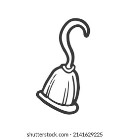 Pirate's hook isolated on white background. Cartoon style. Vector illustration