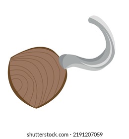 Pirate's hook on white background