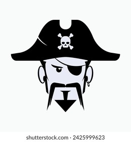 Pirates Icon. Sea Robber Symbol - Vector Logo Template