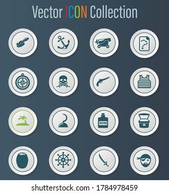 Juego de iconos Piratas para sitios web e interfaz de usuario