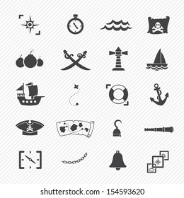 pirates icons isolated on white background