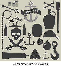 pirates icons set 