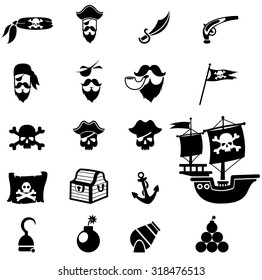 pirates icons set