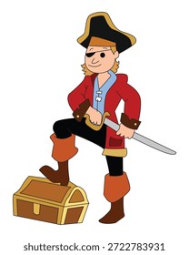 Piratas aislados sobre fondo blanco