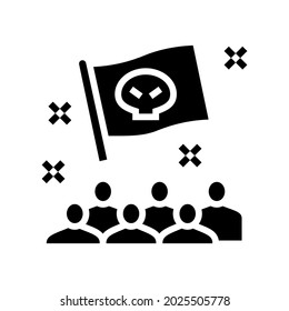 pirates kids party glyph icon vector. pirates kids party sign. isolated contour symbol black illustration