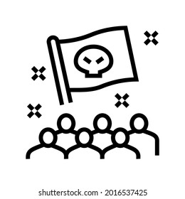 pirates kids party line icon vector. pirates kids party sign. isolated contour symbol black illustration