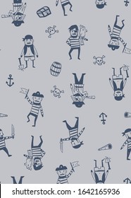 Pirates kids t shirt seamless pattern