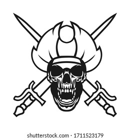 Pirates line art mascot logo