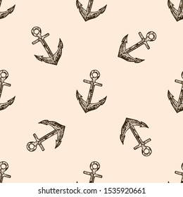 Pirates map doodle pattern. Seamless hand drawn background and textures.