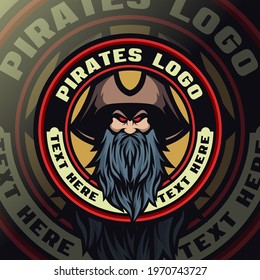 Pirates mascot esport logo cool esports logo for you game lovers, very easy to use or print