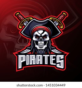 Pirates mascot gaming logo design