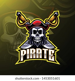 Pirates mascot gaming logo design