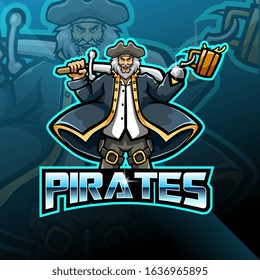 Pirates mascot gaming logo design