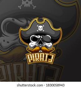 Pirates mascot gaming logo design of illustration