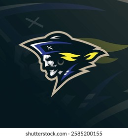 Pirates mascot logo design vector with modern illustration concept style for badge, emblem and t shirt printing. Pirates head illustration for sport team.