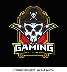Pirates mascot logo with vector illustration in esport logo style