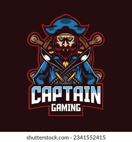Pirates mascot logo with vector illustration in esport logo style