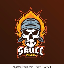 Pirates mascot logo with vector illustration in esport logo style