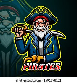 Pirates mascot sport esport logo design