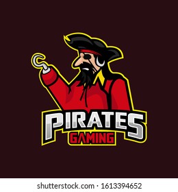 Pirates Mascot Sport Esport Logo Design Stock Vector 
