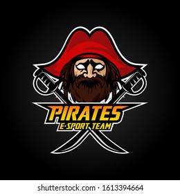 Pirates Mascot Sport Esport Logo Design Stock Vector 