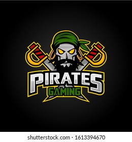 Pirates Mascot Sport Esport Logo Design Stock Vector 