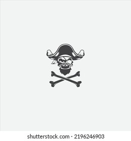 pirates monkey, skull vector logo