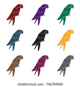 Pirate's parrot icon in black style isolated on white background. Pirates symbol stock vector illustration.