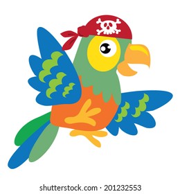 Pirates parrot vector illustration