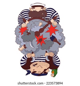Pirates, robbers. Illustration