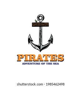 pirates ship design logo vector