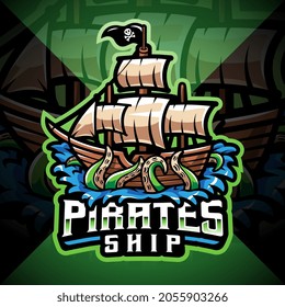 Pirates ship esport mascot logo design