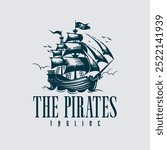 THE PIRATES SHIP LOGO VECTOR TEMPLATE 2