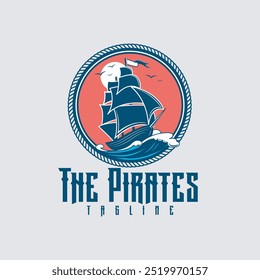 THE PIRATES SHIP LOGO VECTOR TEMPLATE