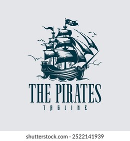 O MODELO DE VETOR DE LOGOTIPO DE NAVIO PIRATAS 2