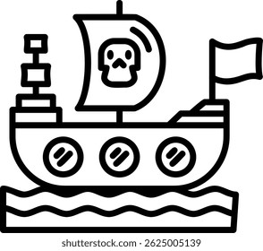 Pirates Ship New Creative Vector Icon Design